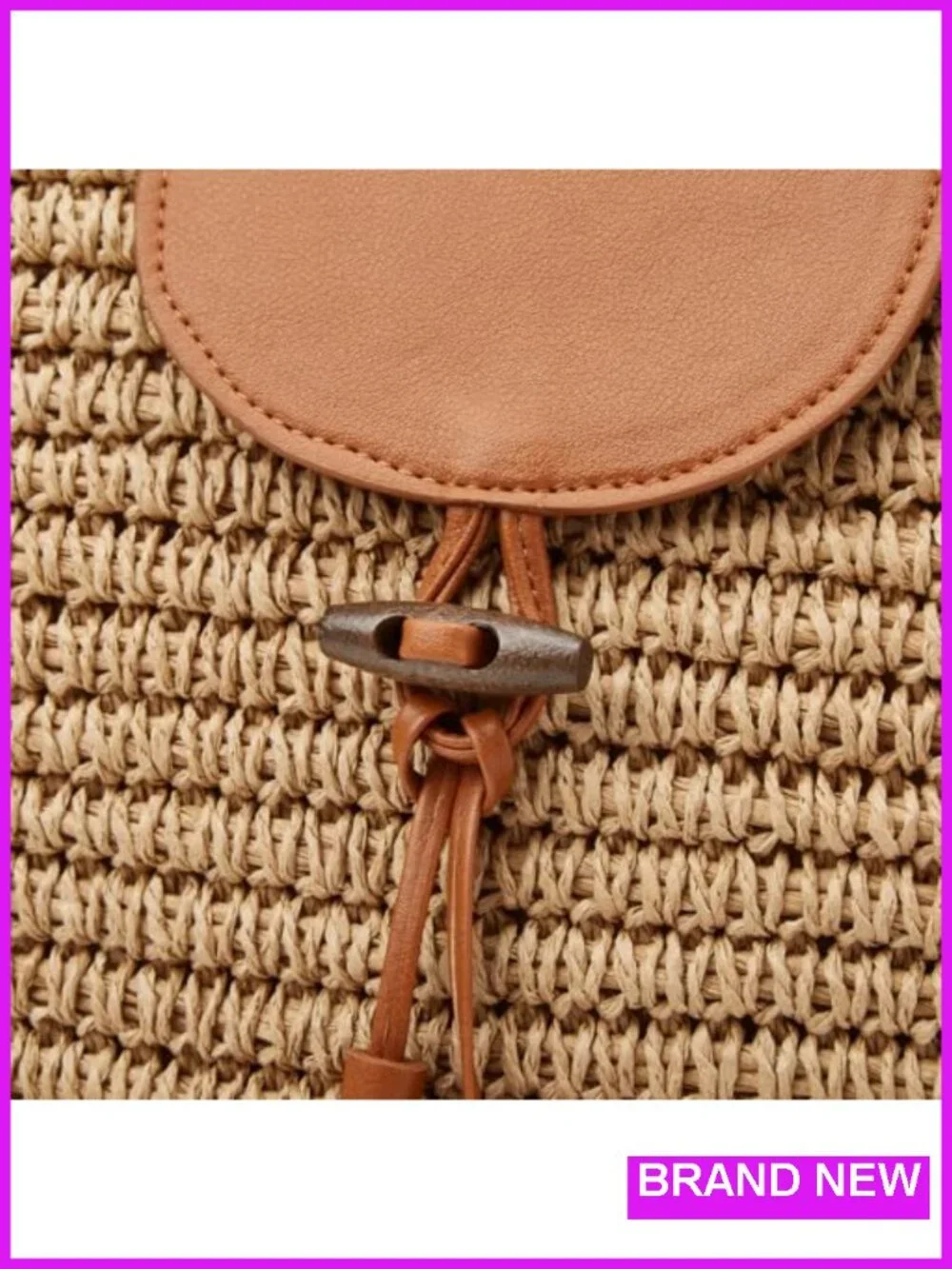 Hand-Woven Straw Shoulder Bag Large Woven Beach Tote Purse Top Handle Handbag